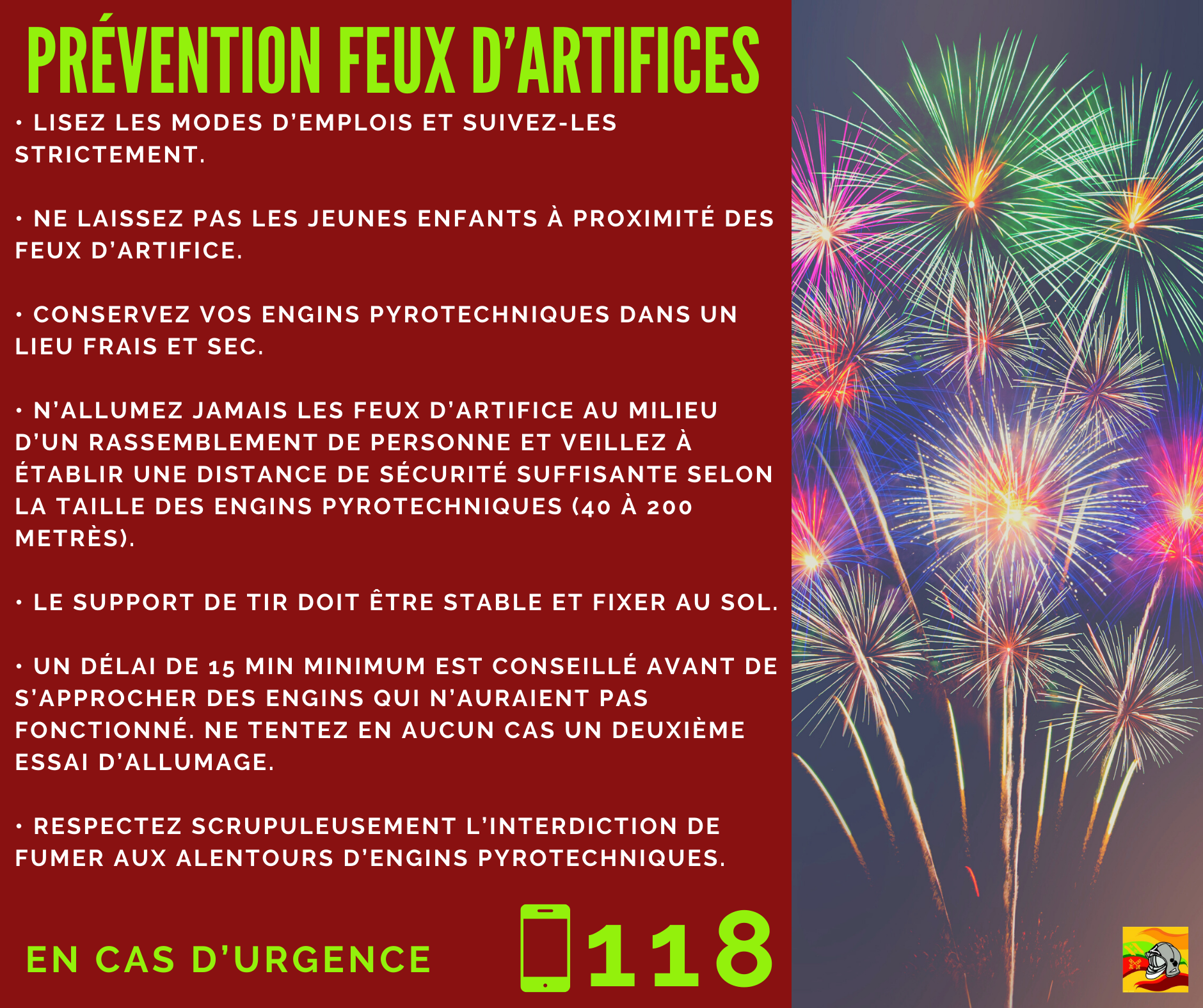 Prévention feux d'artifices